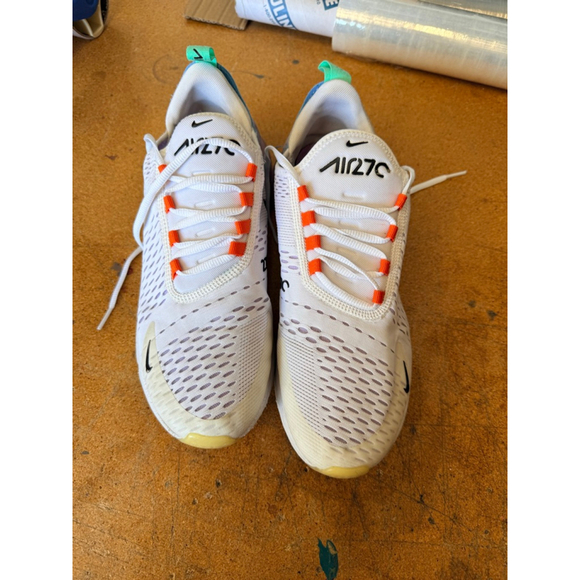 Nike Shoes - Women's Nike Air Max 270 White Orange Blue Sneakers Size 8